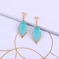 Boucles d'oreilles clip feuille sans trou, 7 couleurs