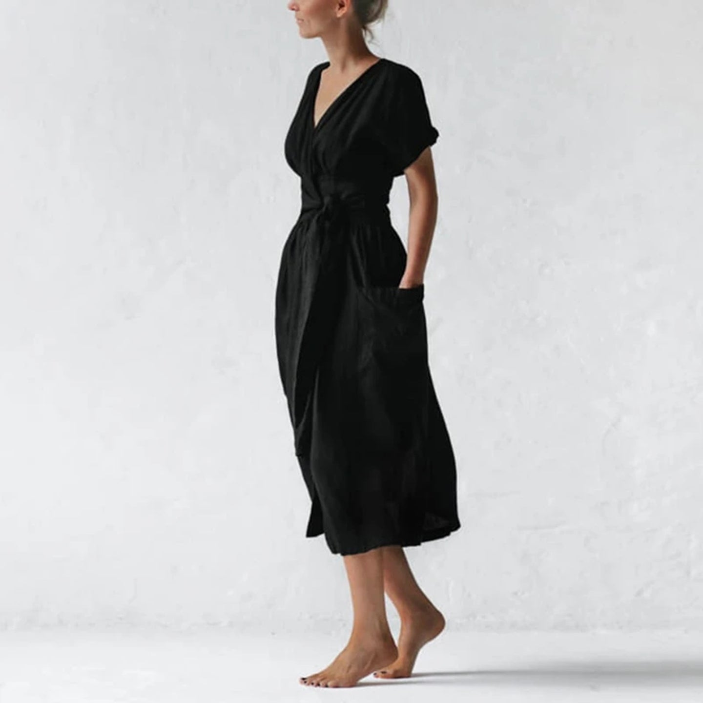 Katie dress with crossed pockets, 3 colours, 5 sizes, (it is too small, order a size more)