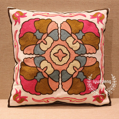 Handmade embroidery cushion cover without filling 45X45cm, various colors