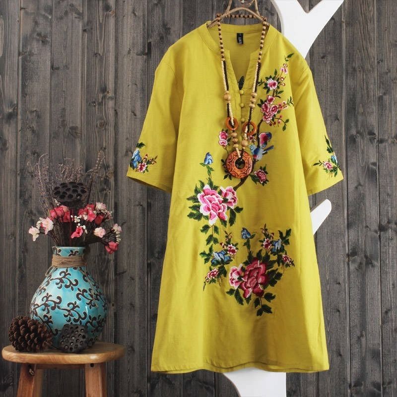 Embroidered Carolina Embroidered Tunic, 5 colors, 8 sizes