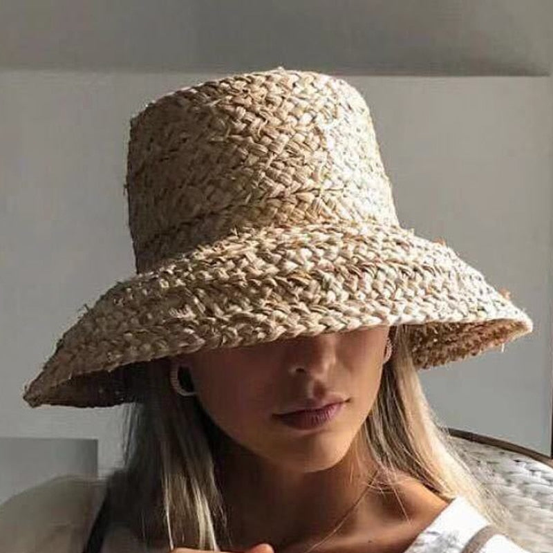 Guadalmina raffia hat, 3 colors of ties