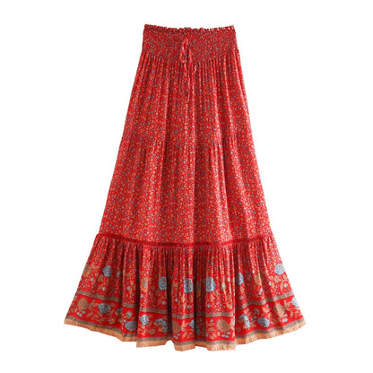 Long floral Tenerife skirt, 4 colors