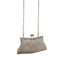 Clutch Vesalles strass, asa cadena hombro, 3 colores