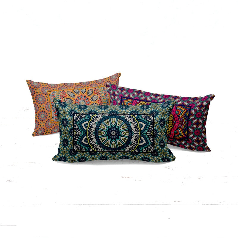 Housse de coussin indien hindou, sans rembourrage, mesure 30x50 cm, 10 couleurs