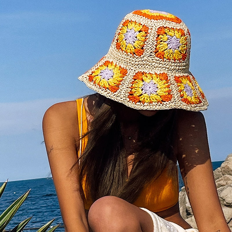 Chapeau en raphia Carlota diverses couleurs