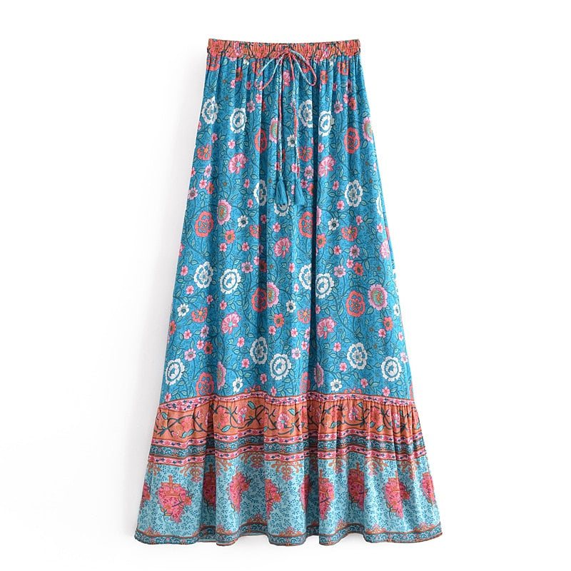 Tiffany long skirt with elastic waist, 2 colors, 3 sizes