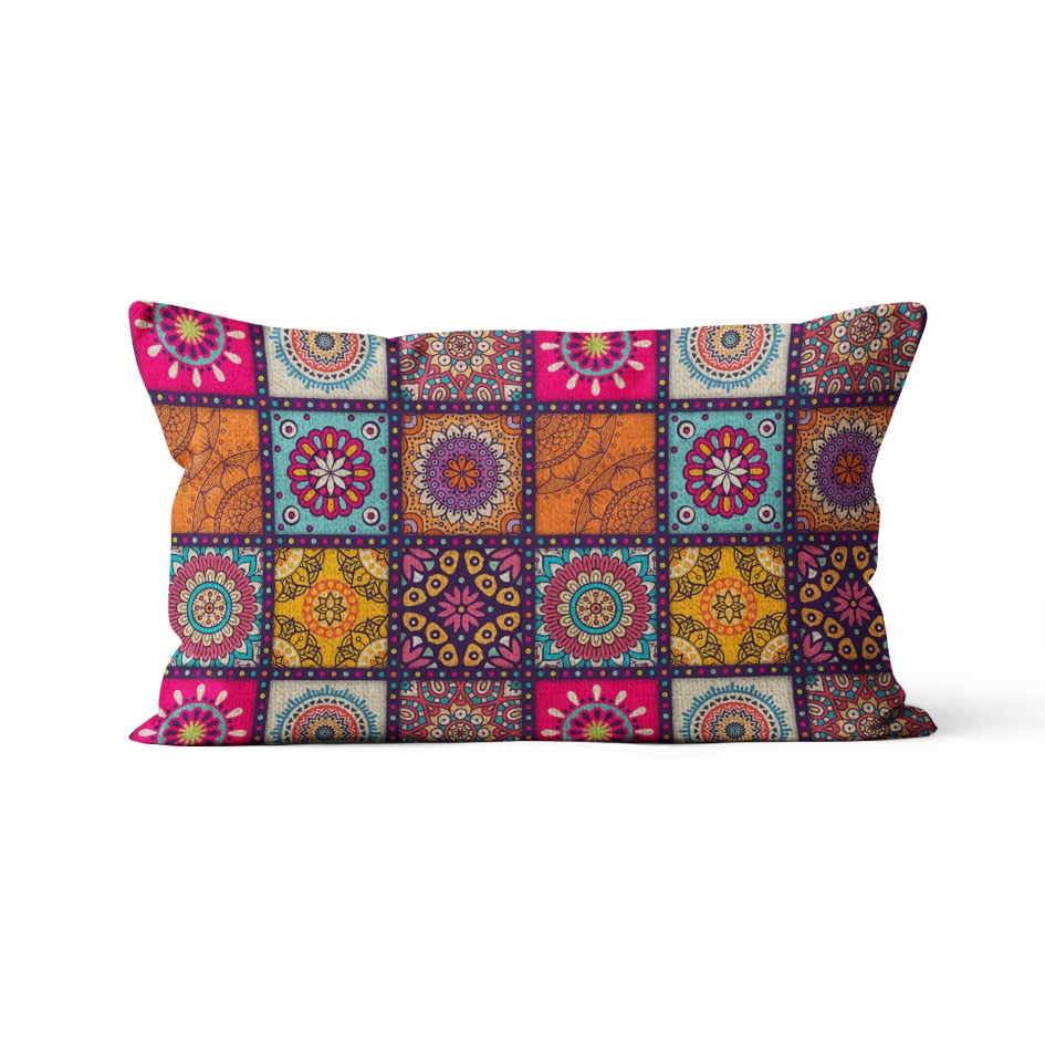 Housse de coussin indien 30X50 cm sans rembourrage, 8 coloris