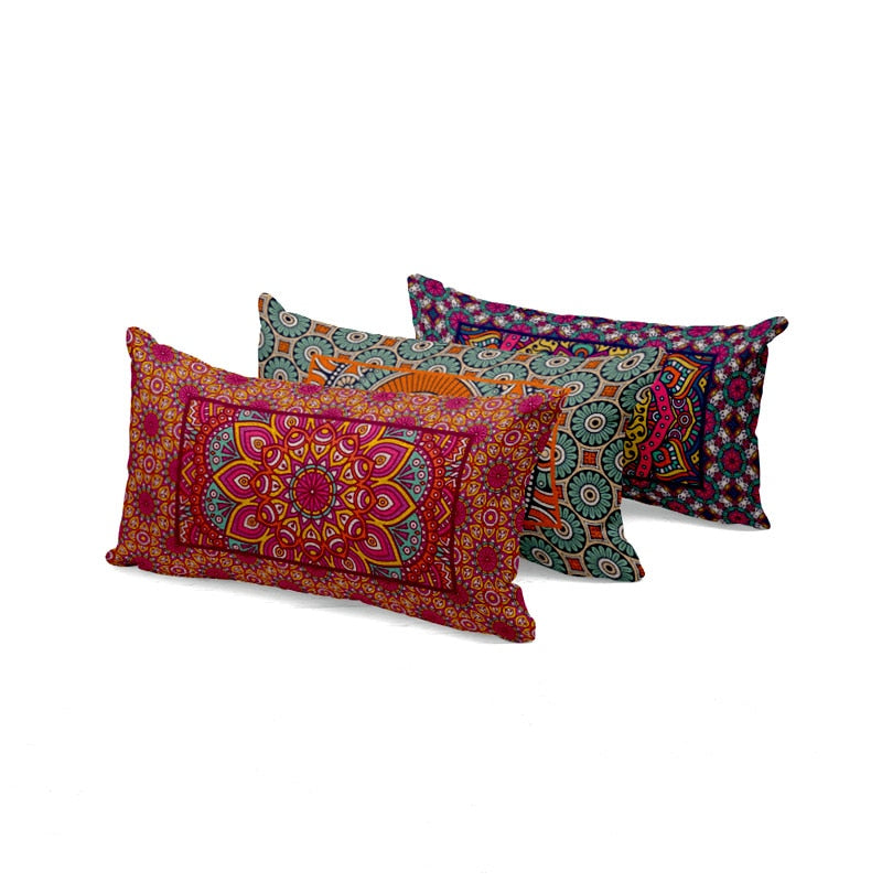 Housse de coussin indien hindou, sans rembourrage, mesure 30x50 cm, 10 couleurs