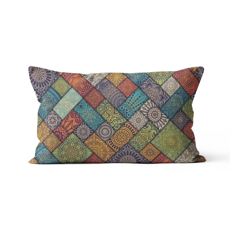 Housse de coussin indien 30X50 cm sans rembourrage, 8 coloris