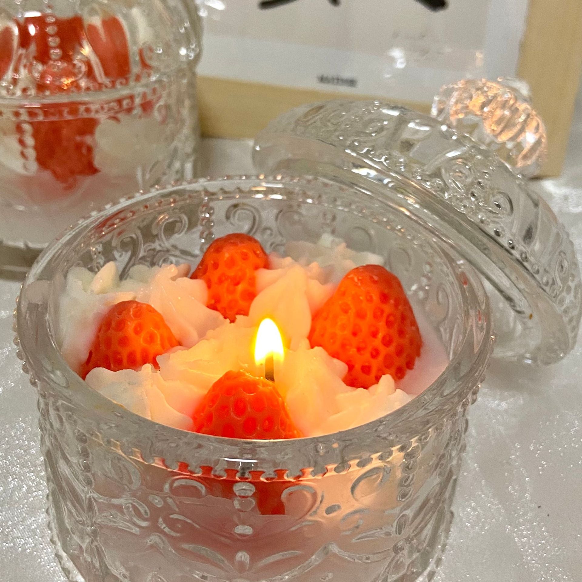 Strawberry Scented Candles In Glass, 5 Scents