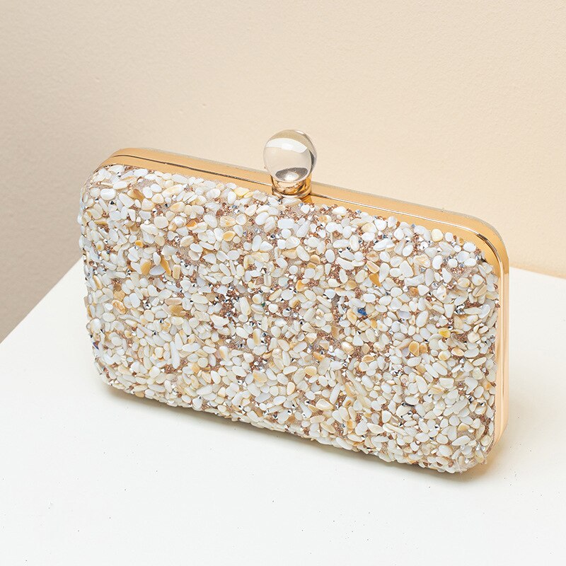 Square Princess Strass Purse Bag, 5 Colors, Gold Chain Shoulder