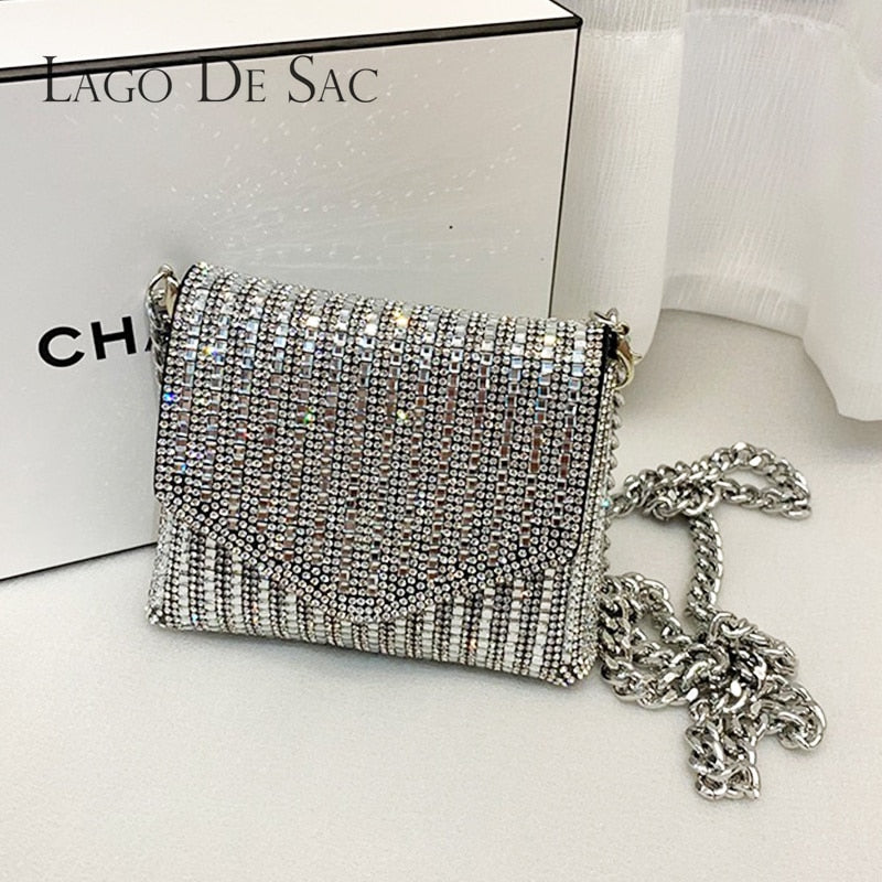 Grosvenor party shoulder bag with shiny strass, various colors and models