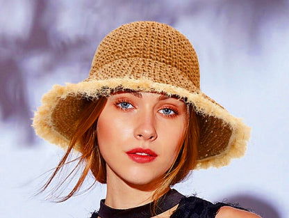 Carmin raffia hat, 2 colors