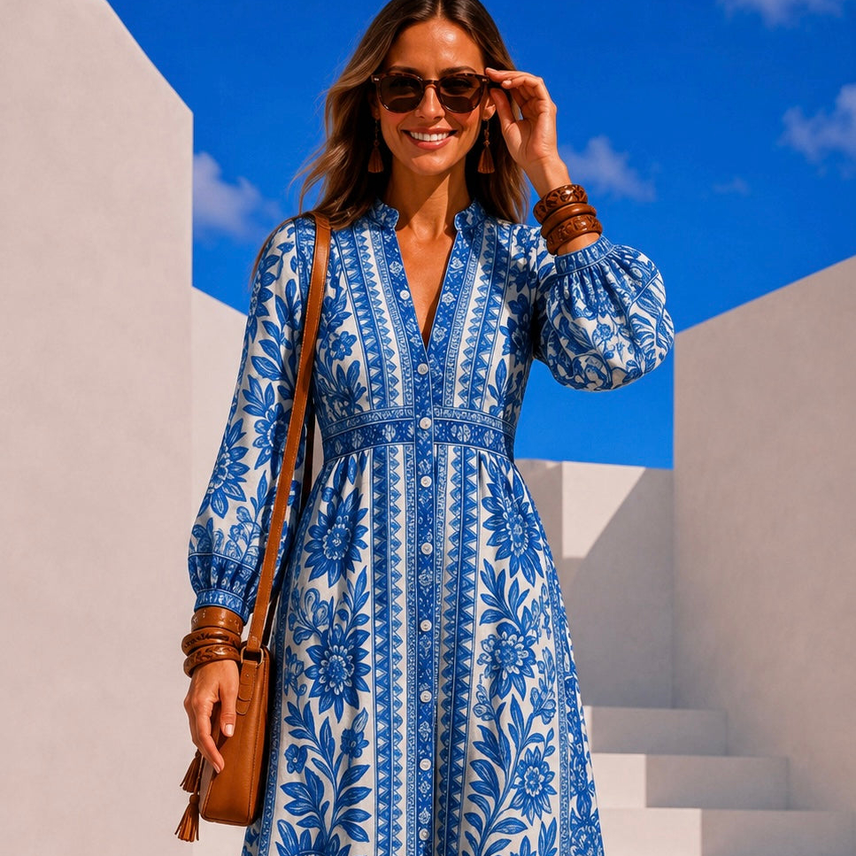 Vestido Carolin cintura elástica, tallas (34-44)
