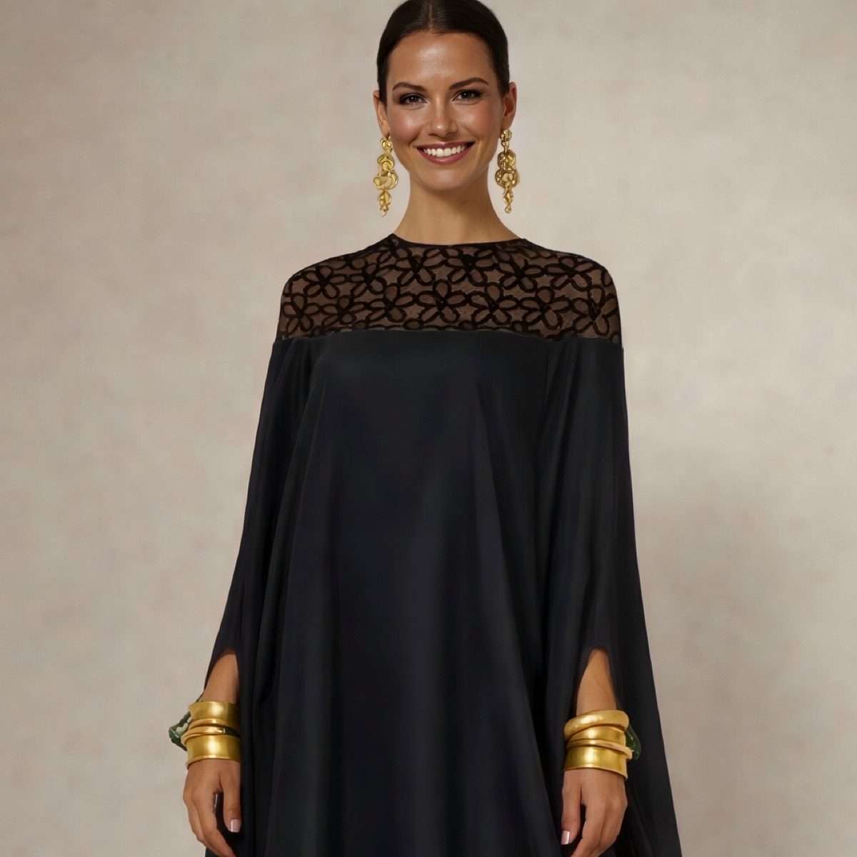 Vestido Together bordado seda satinado, tallas (36-52)